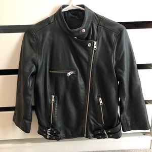 Allsaints 3/4 sleeve leather jacket